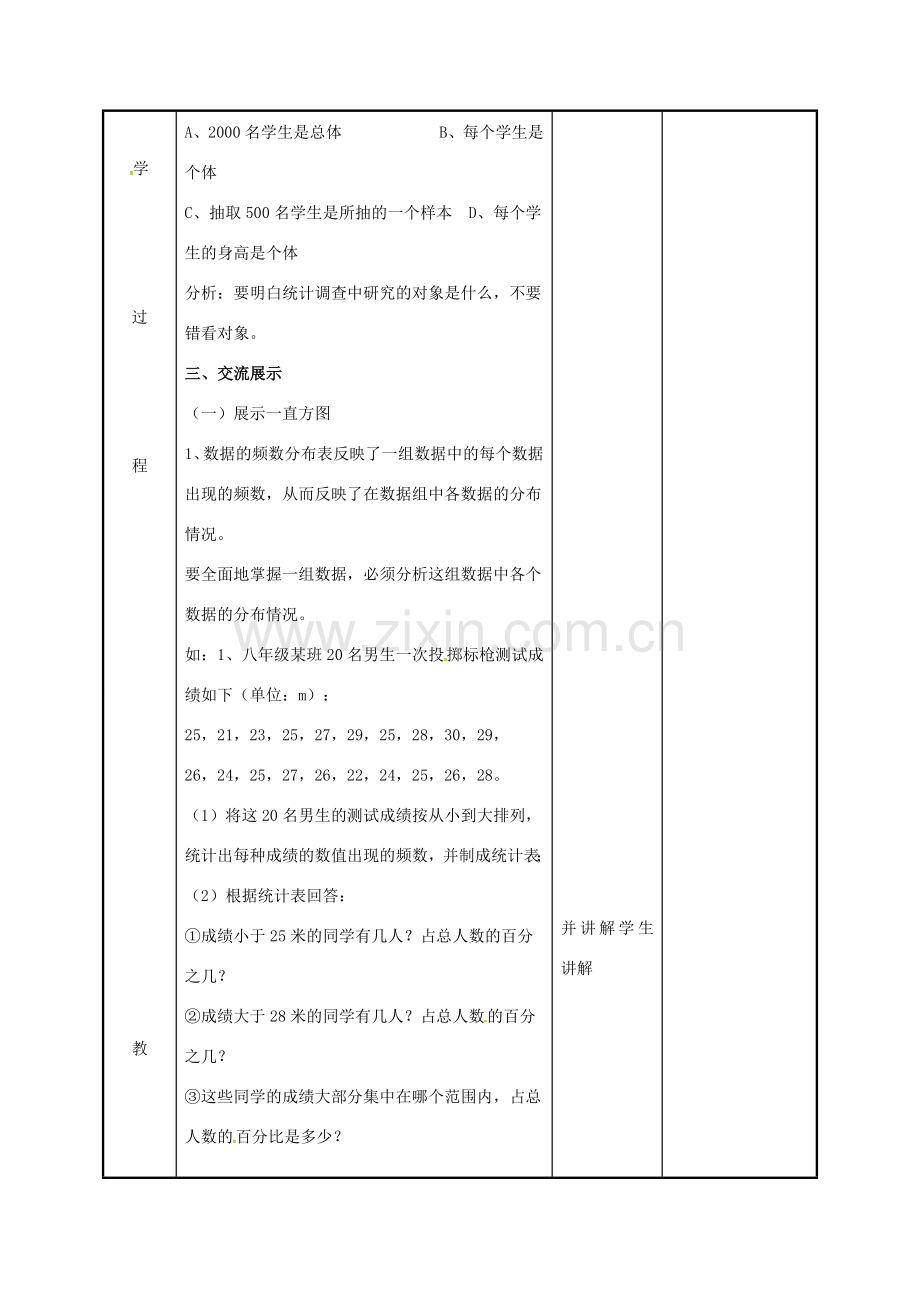 江苏省徐州市新沂市踢球山乡八年级数学下册 第七章 数据的收集、整理与描述小结教案1 （新版）苏科版-（新版）苏科版初中八年级下册数学教案.doc_第3页