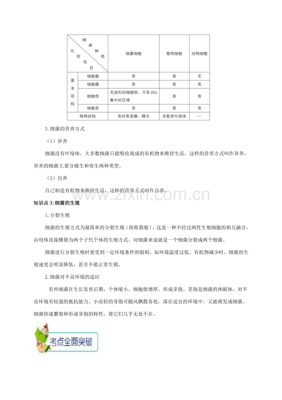 八年级生物上册 第四章 第二节 细菌备课资料 （新版）新人教版-（新版）新人教版初中八年级上册生物教案.doc_第3页