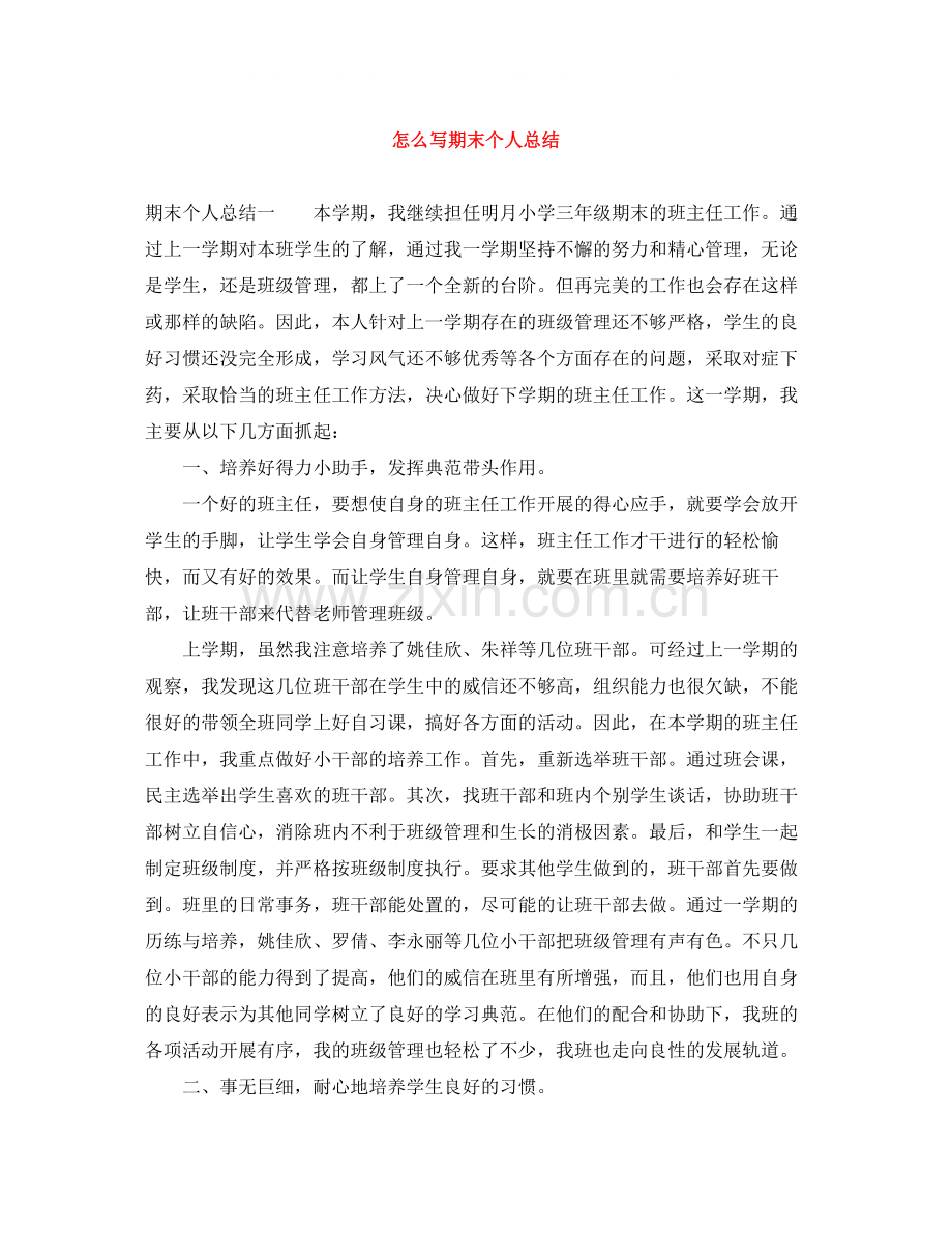 怎么写期末个人总结.docx_第1页