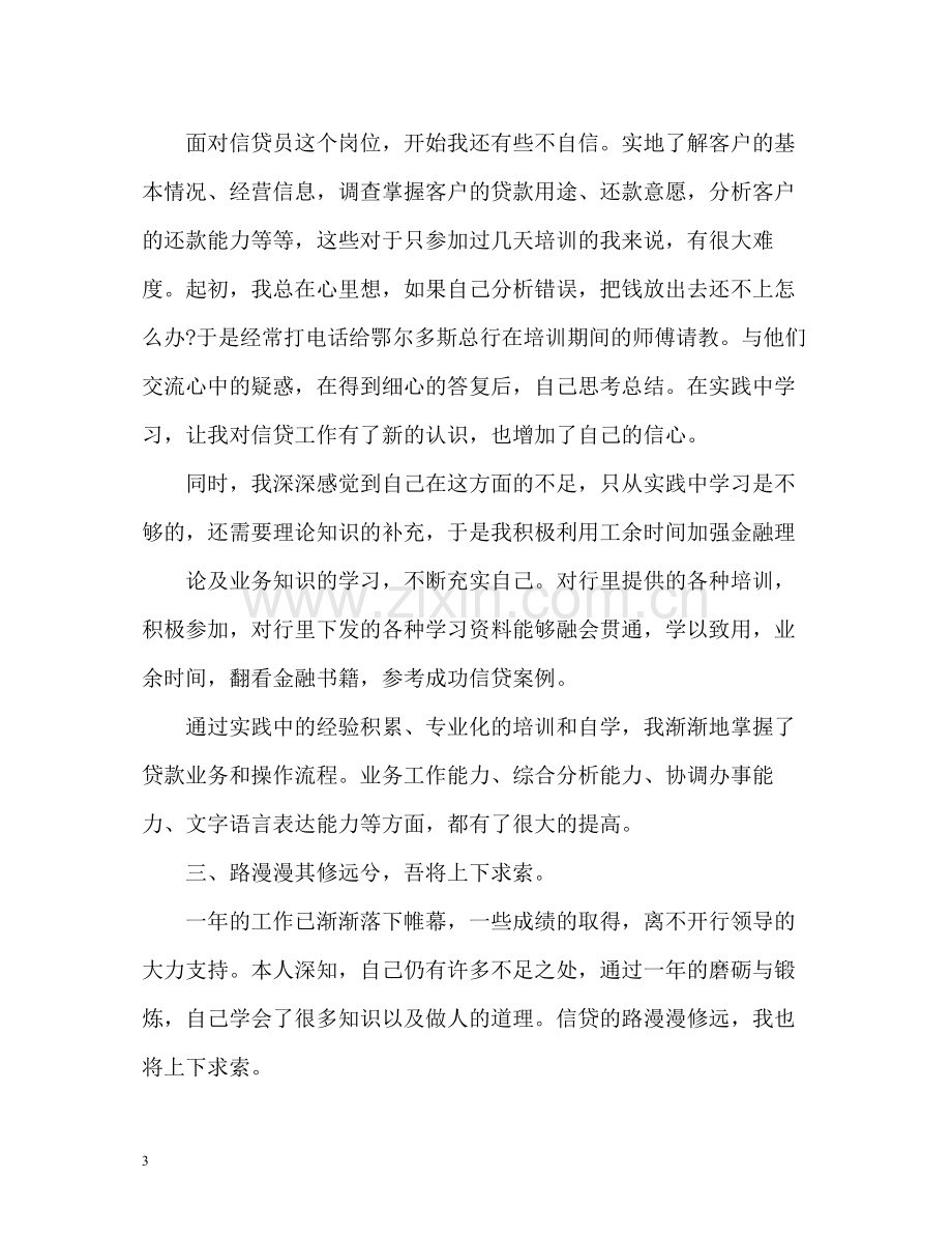 2020年度银行信贷员个人工作总结.docx_第3页