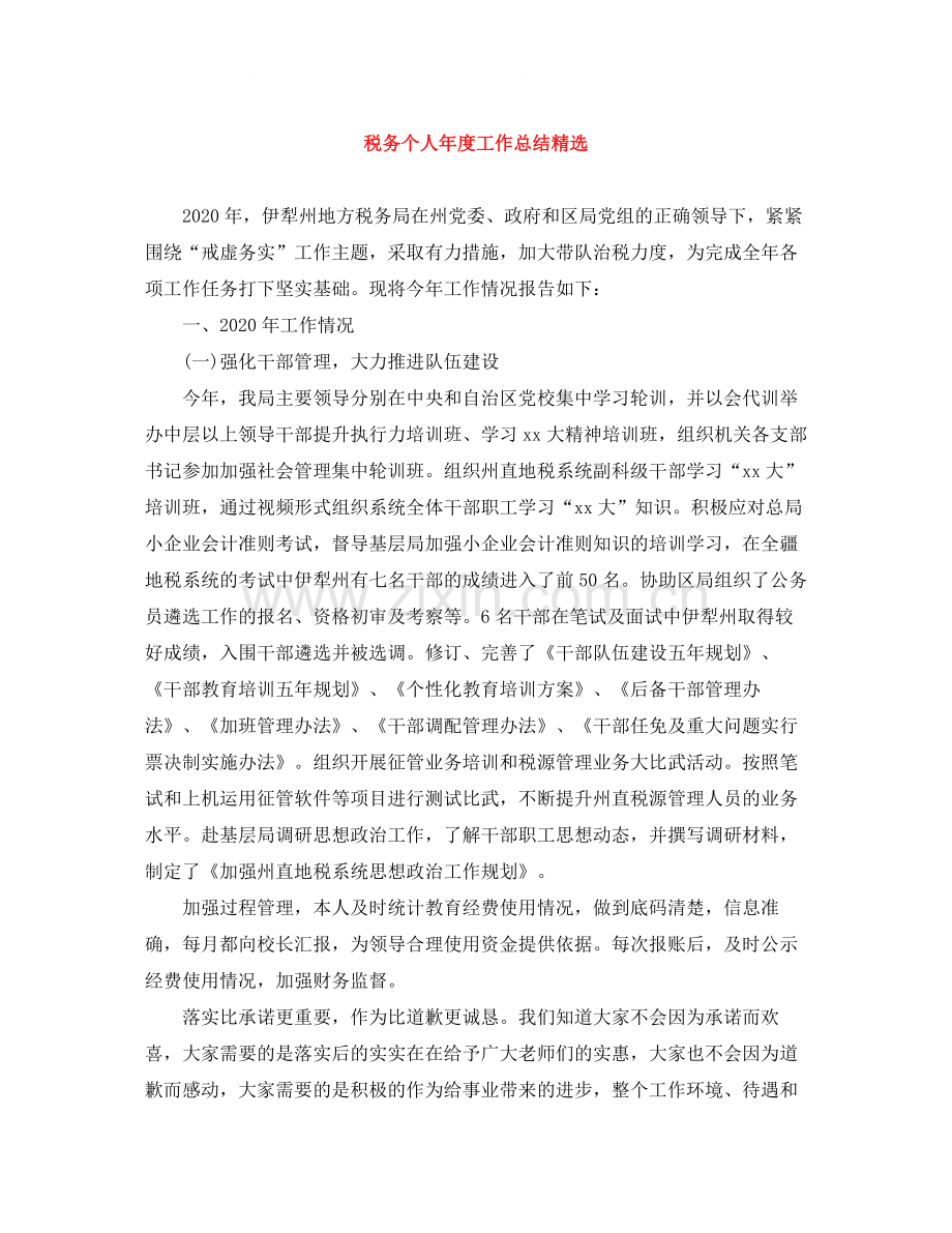 税务个人年度工作总结.docx_第1页