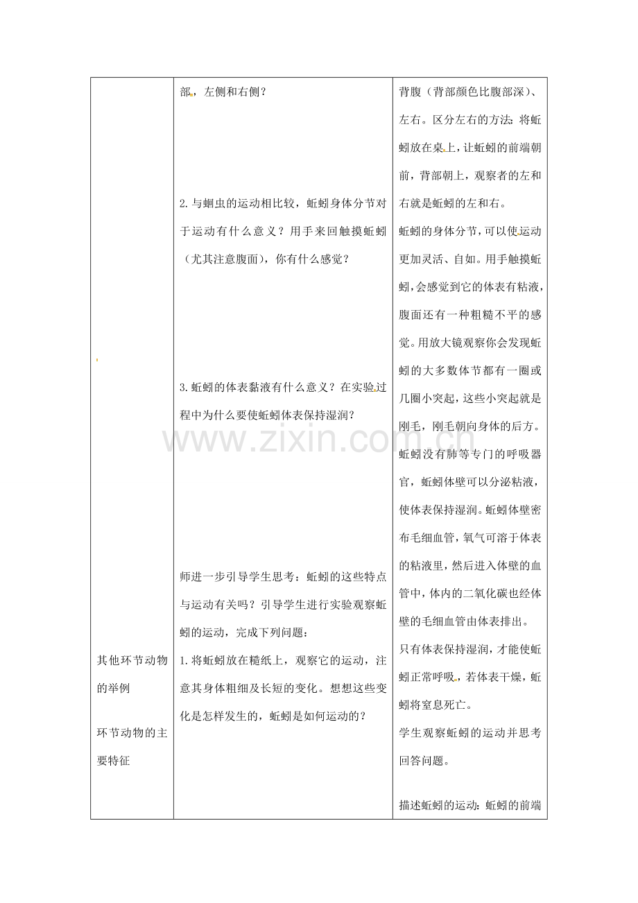 八年级生物上册 第五单元 第一章 第二节 线形动物和环节动物《环节动物》教案 （新版）新人教版-（新版）新人教版初中八年级上册生物教案.doc_第2页