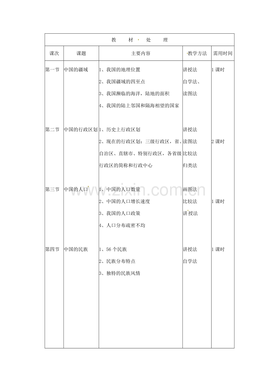 山东省邹平县实验中学八年级地理上册 第一单元备课教案 湘教版.doc_第2页