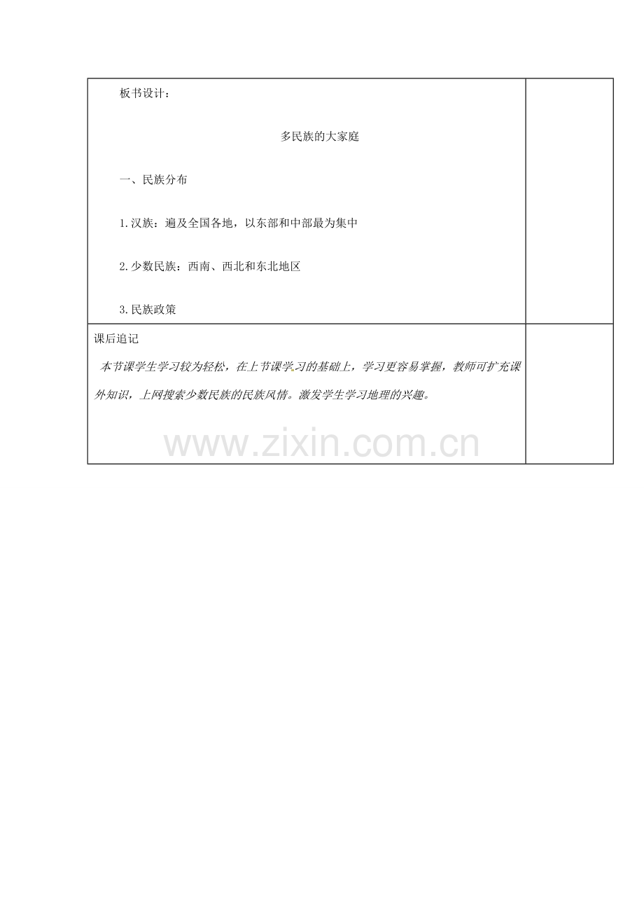 江苏省徐州市铜山区八年级地理上册 1.4中国的民族教案2 （新版）湘教版-（新版）湘教版初中八年级上册地理教案.doc_第3页