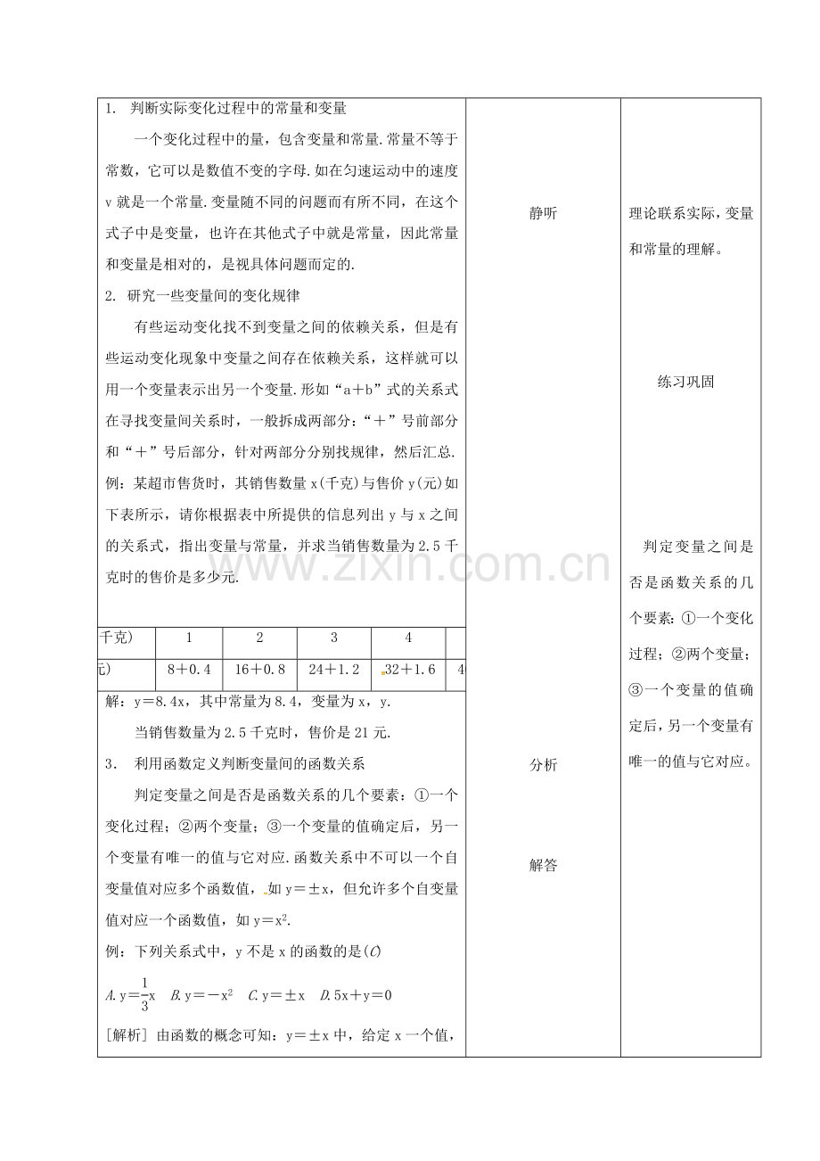 内蒙古呼和浩特市赛罕区八年级数学下册 19.1 变量和函数（第3课时）教案 （新版）新人教版-（新版）新人教版初中八年级下册数学教案.doc_第2页