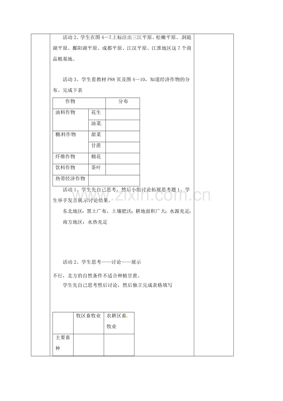 河北省邯郸市八年级地理上册 第四章 第一节 农业教案 （新版）湘教版-（新版）湘教版初中八年级上册地理教案.doc_第2页