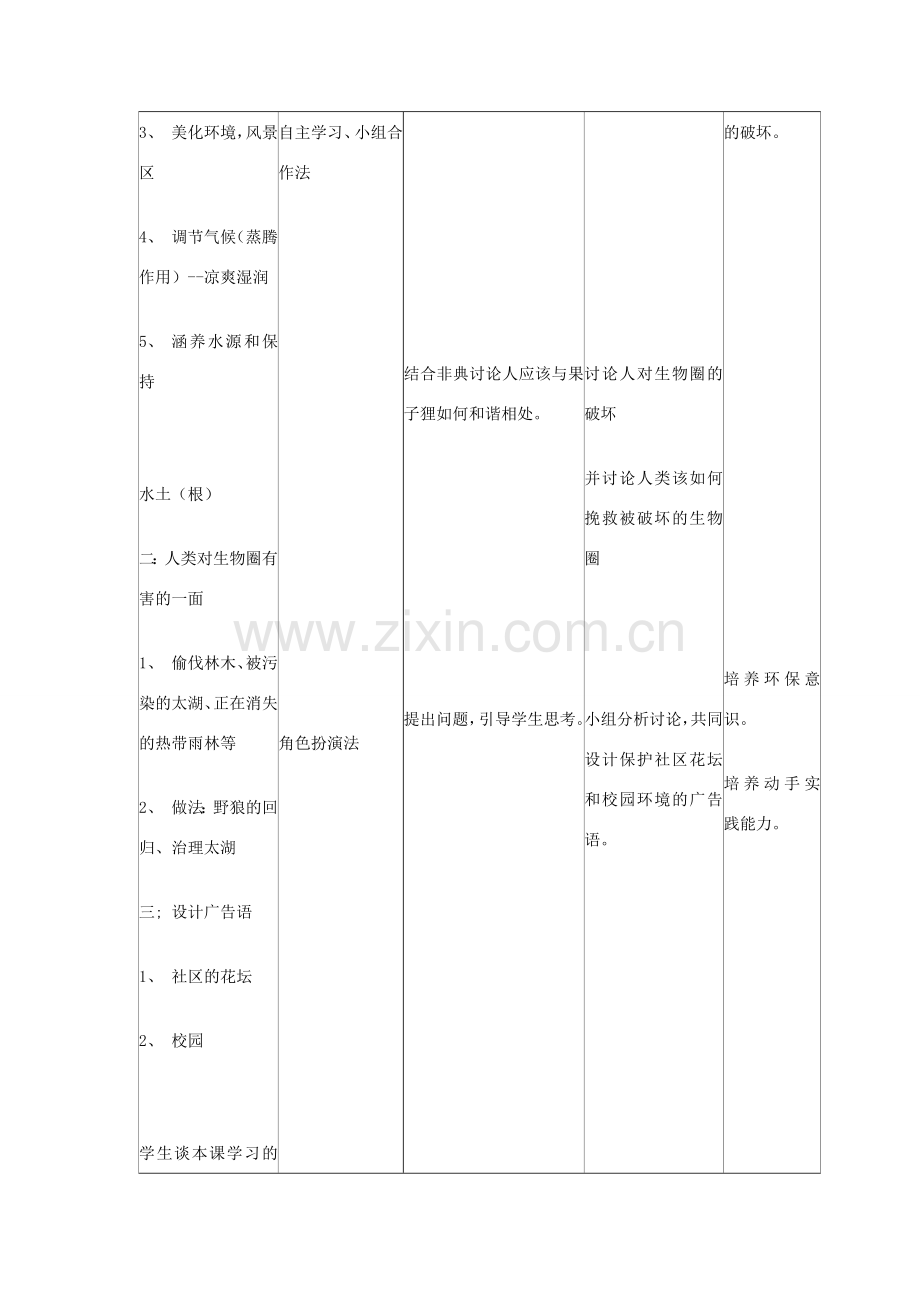 七年级生物下册 4.7.1《分析人类活动破坏环境的实例》教学设计 （新版）新人教版-（新版）新人教版初中七年级下册生物教案.doc_第3页