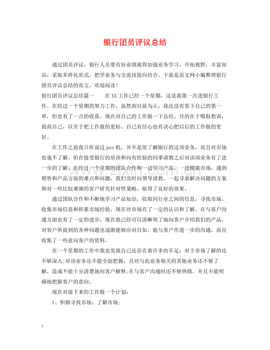 银行团员评议总结.docx_第1页