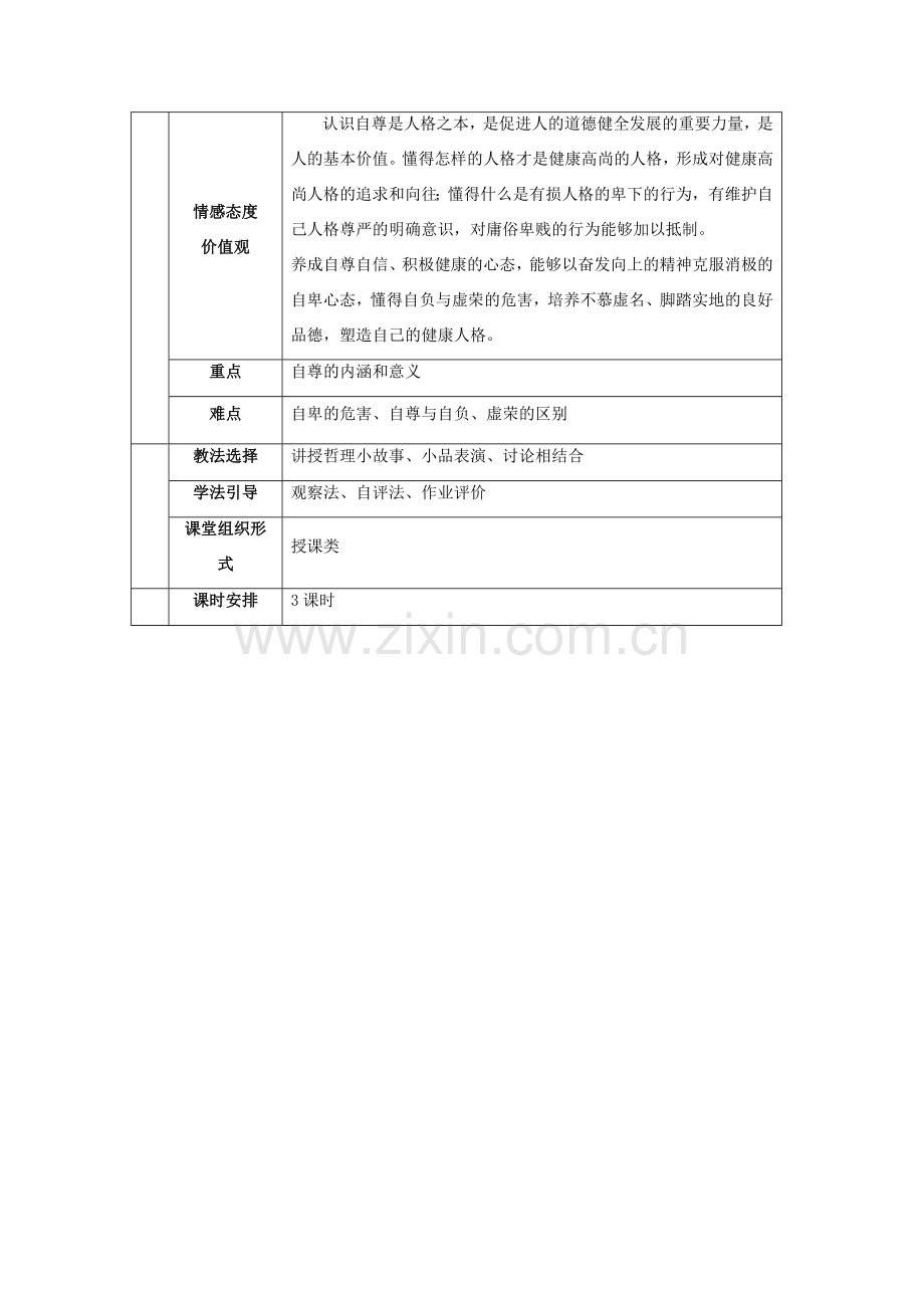 八年级政治 第一单元 塑造自我 全单元教案粤教版.doc_第2页