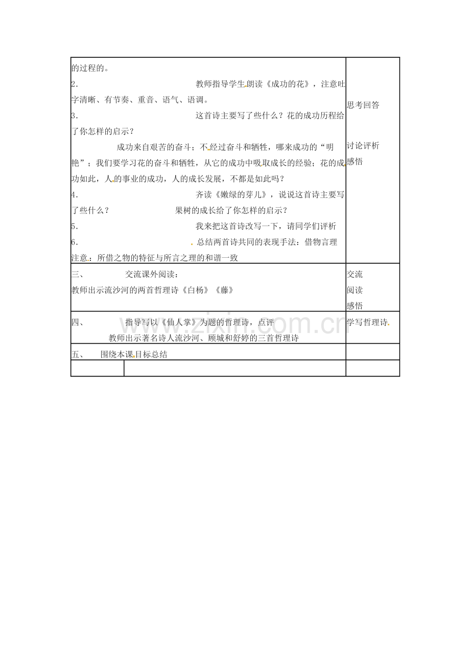 江苏省大丰市万盈二中七年级语文上册 第一单元 冰心诗四首教案 苏教版.doc_第2页