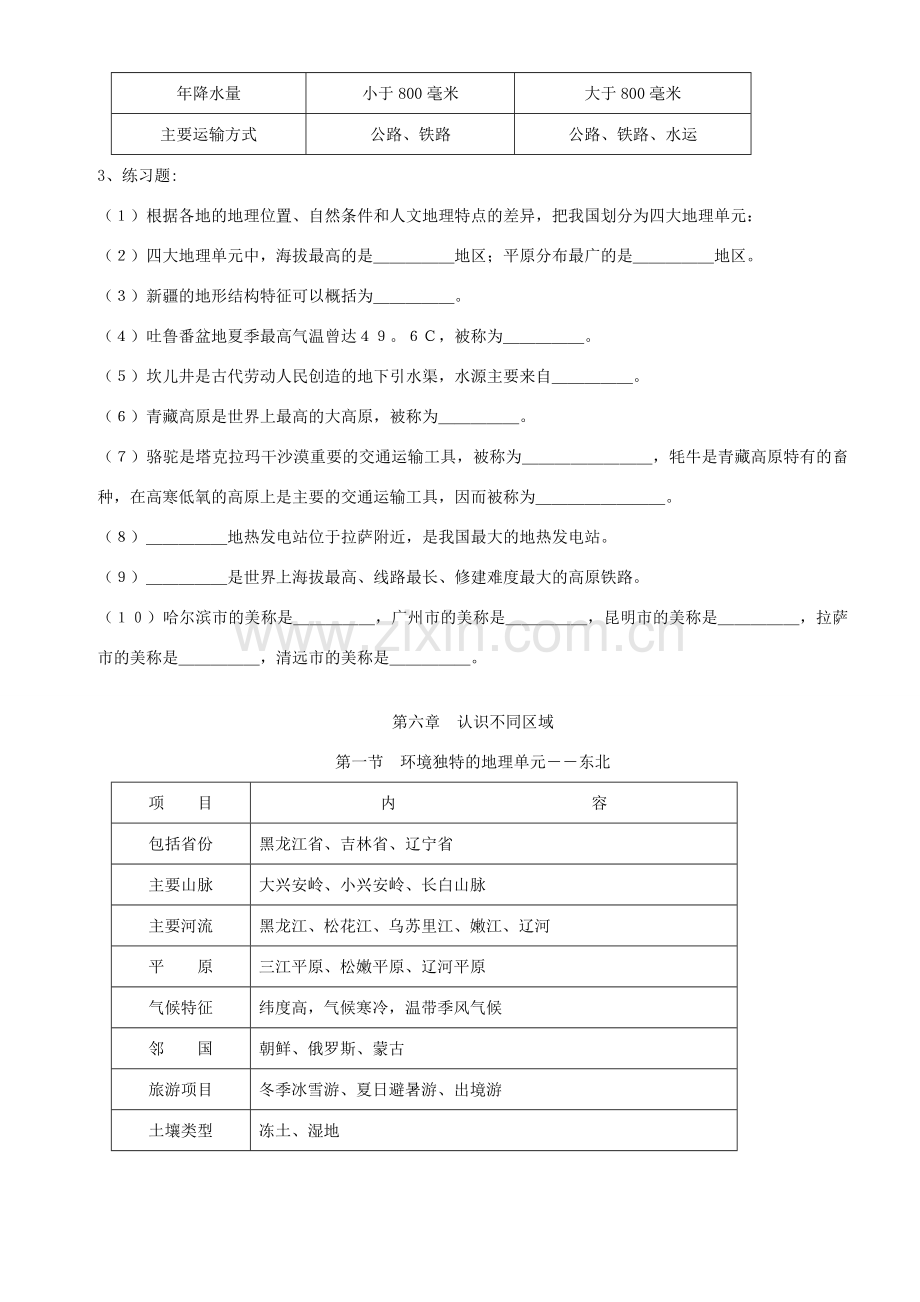 八年级地理下册 复习提纲教案 粤教版本.doc_第3页