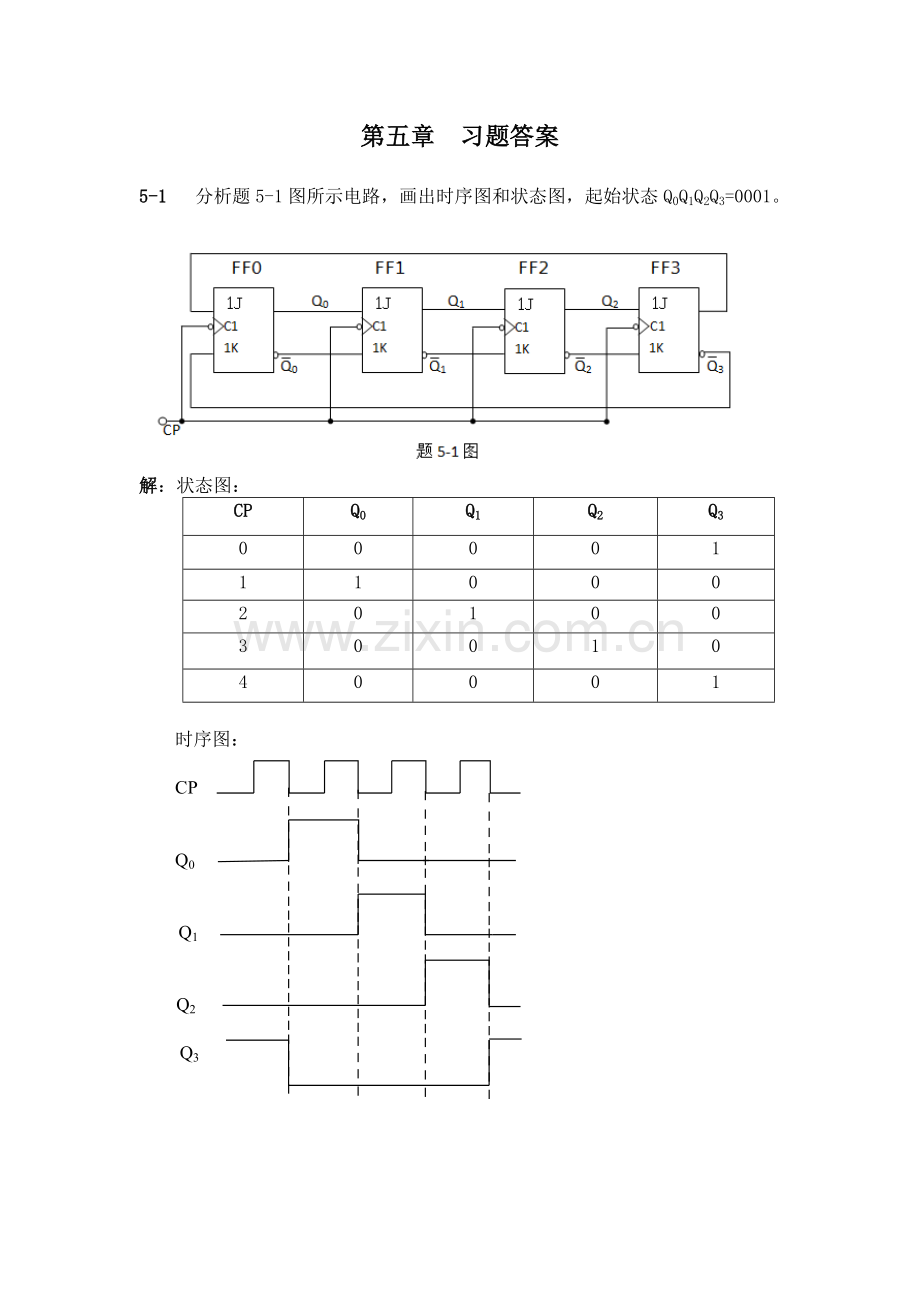 《数字电子技术》黄瑞祥 第五章习题答案.doc_第1页