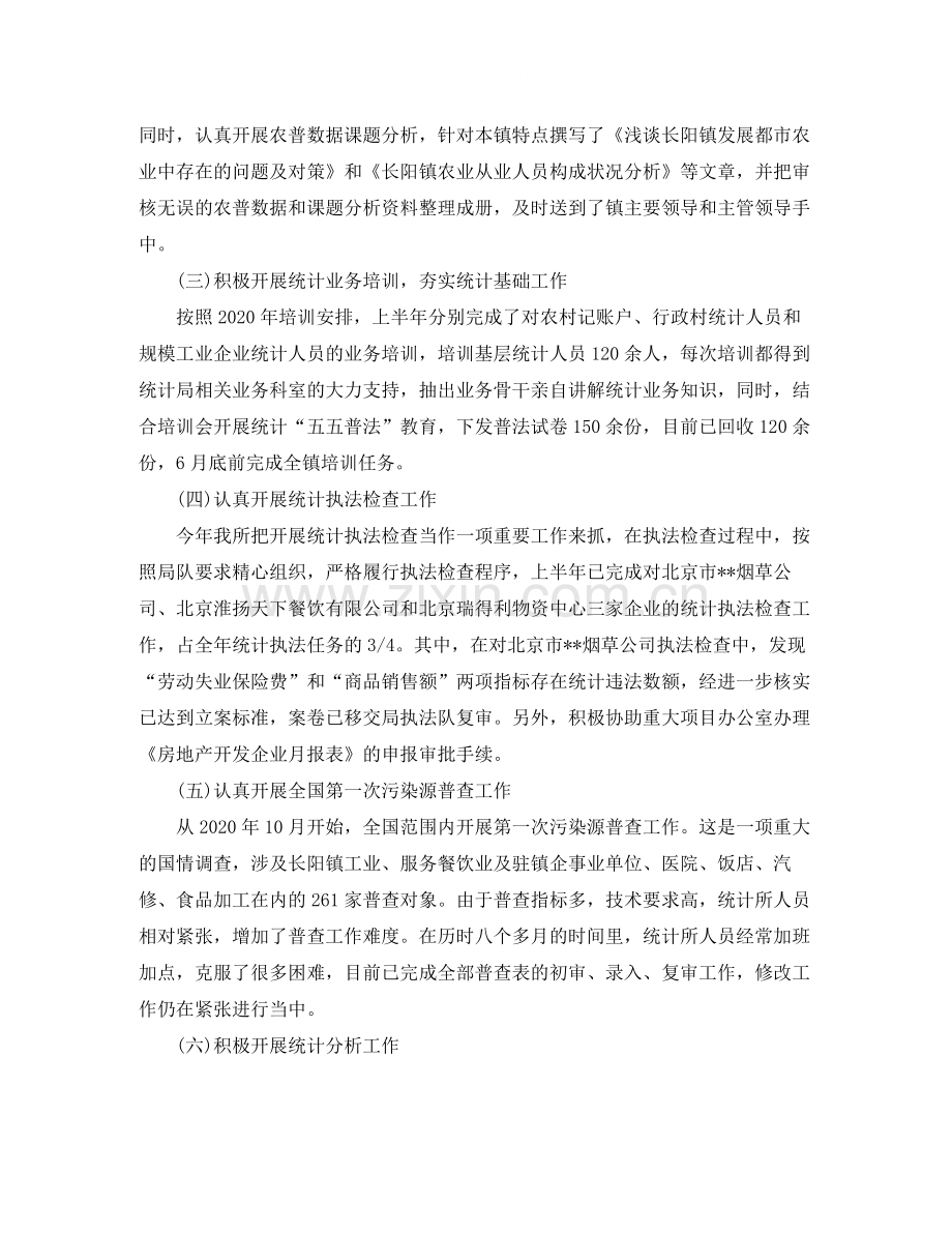 2020年度乡镇统计个人总结范文.docx_第2页