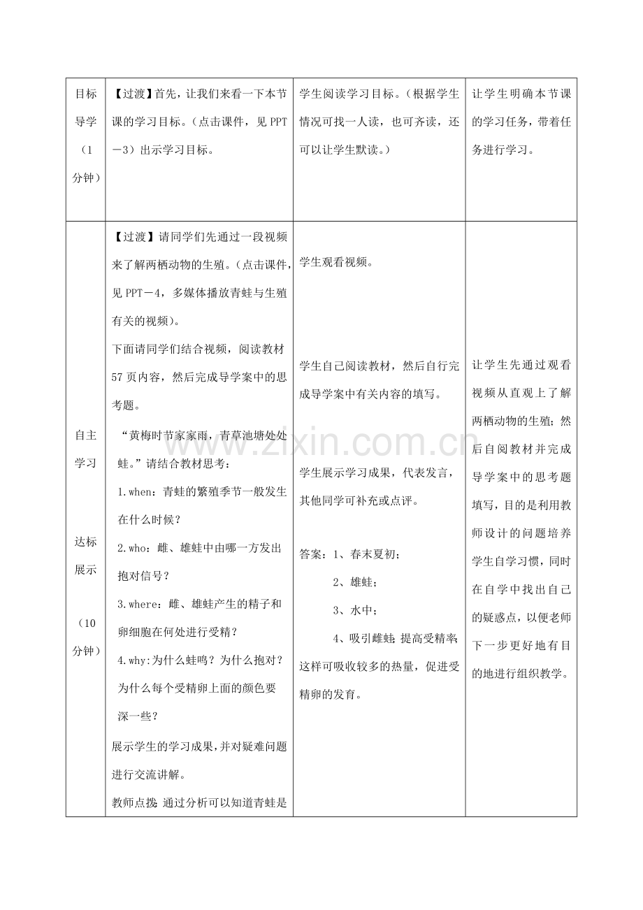 八年级生物上册 4.2.2《两栖动物的生殖和发育》教案3（新版）济南版-（新版）济南版初中八年级上册生物教案.doc_第2页