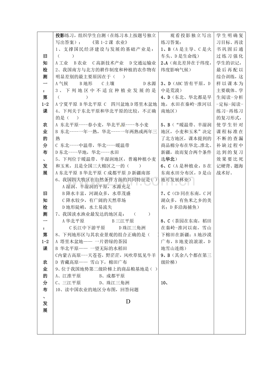 山东省冠县武训高级中学八年级地理上册 第四章 单元复习教案 商务星球版.doc_第3页