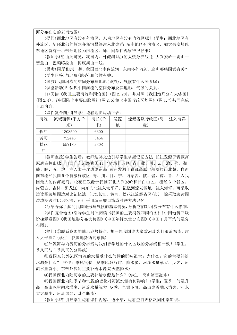 八年级地理上册 2.3 河流教案1 （新版）新人教版-（新版）新人教版初中八年级上册地理教案.doc_第3页