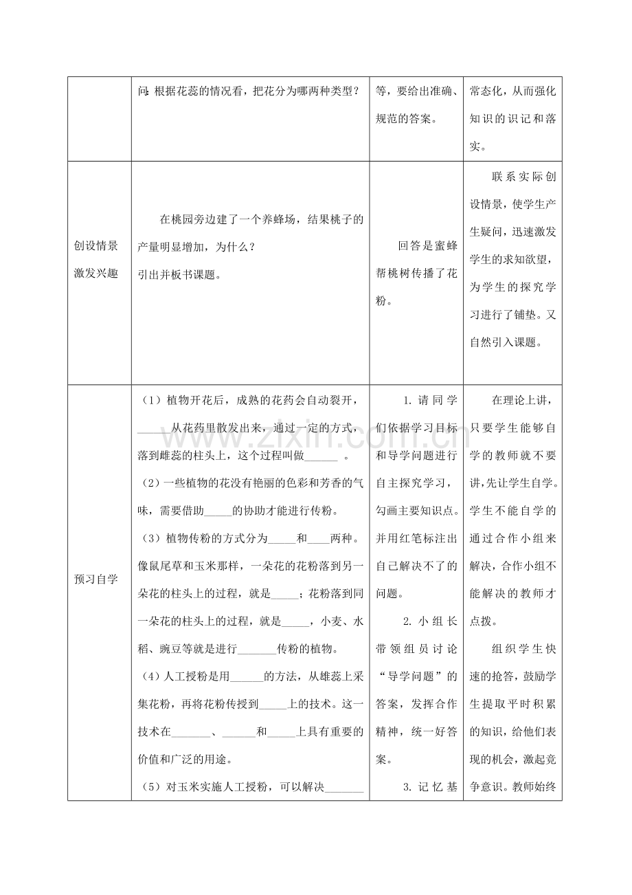 八年级生物上册 4.1.2《传粉与受精》教案 （新版）济南版-（新版）济南版初中八年级上册生物教案.doc_第2页