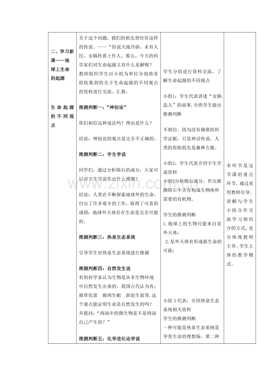 八年级生物下册 8.3.1《地球上生命的起源》教案 鲁科版-鲁科版初中八年级下册生物教案.doc_第2页