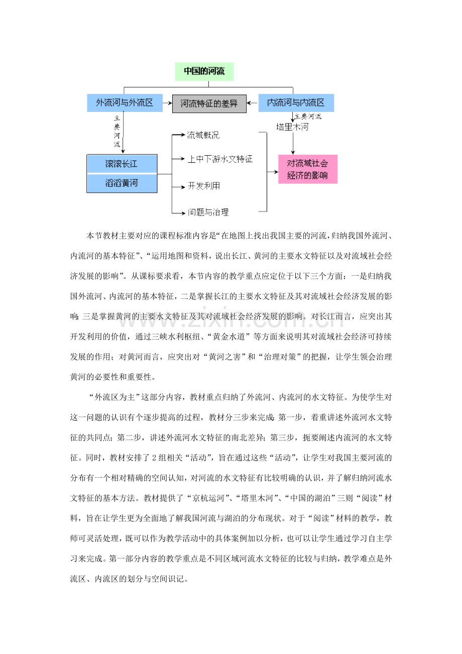 八年级地理上册 2.3 中国的河流教材分析 （新版）湘教版-（新版）湘教版初中八年级上册地理教案.doc_第2页