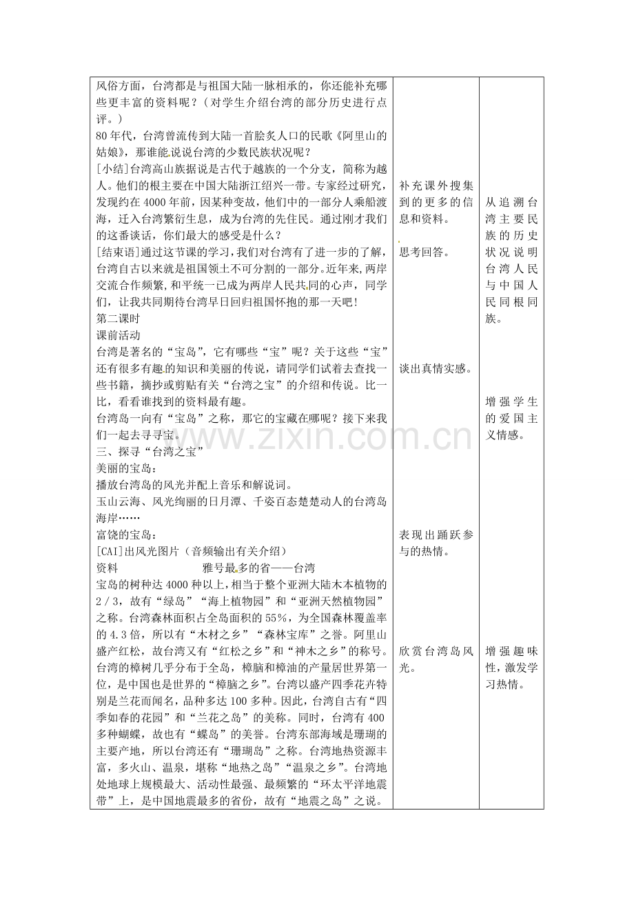 八年级地理下册 7.4 台湾省教案 （新版）商务星球版-（新版）商务星球版初中八年级下册地理教案.doc_第3页