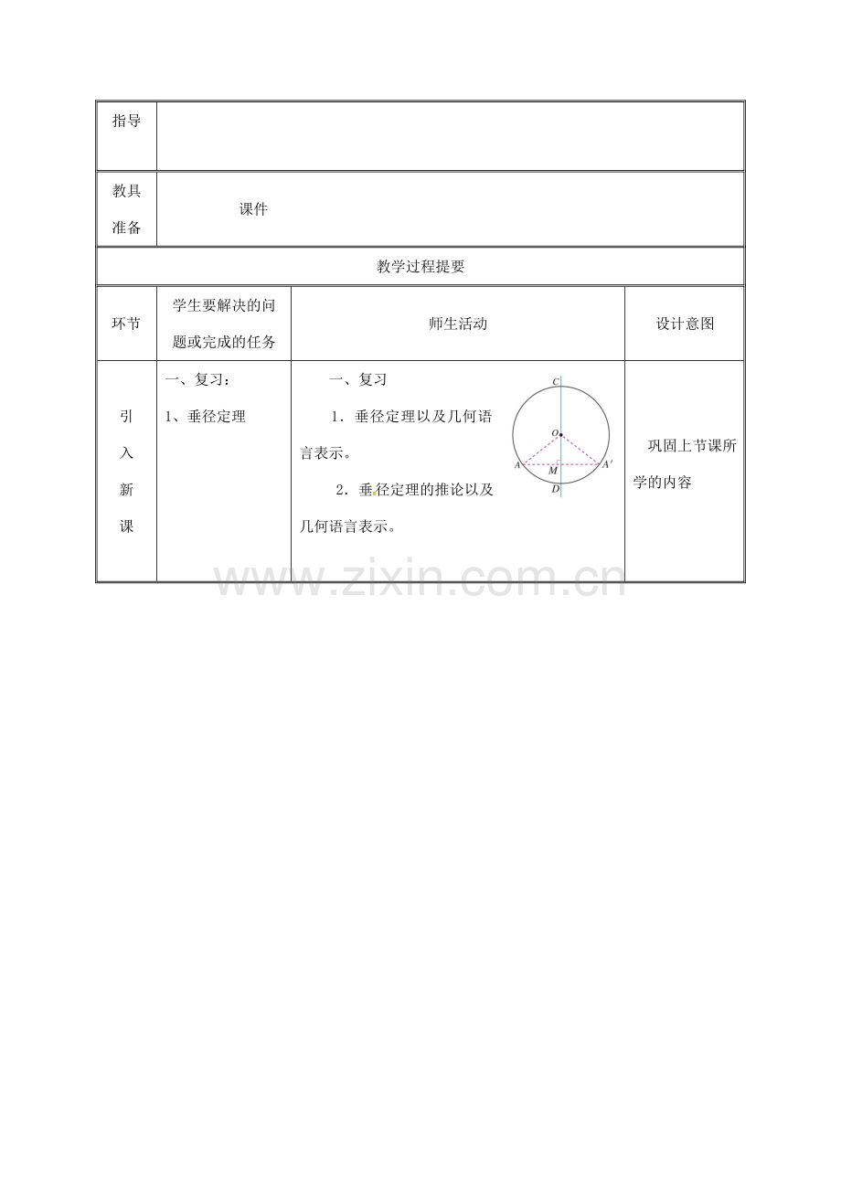 湖南省益阳市资阳区迎丰桥镇九年级数学上册 第二十四章 圆 24.1 圆的有关性质 24.1.3 弧、弦、圆心角教案 （新版）新人教版-（新版）新人教版初中九年级上册数学教案.doc_第2页