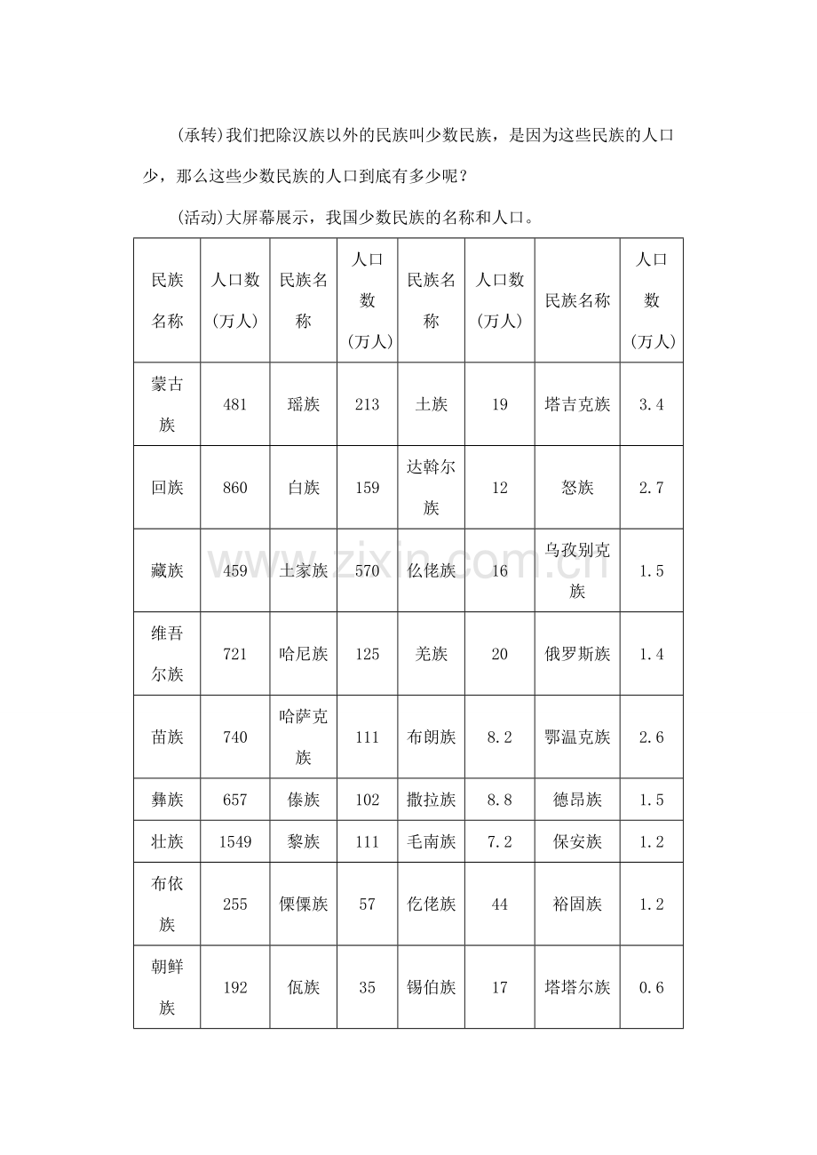 第一章 第三节 多民族的大家庭（第一课时）.doc_第3页