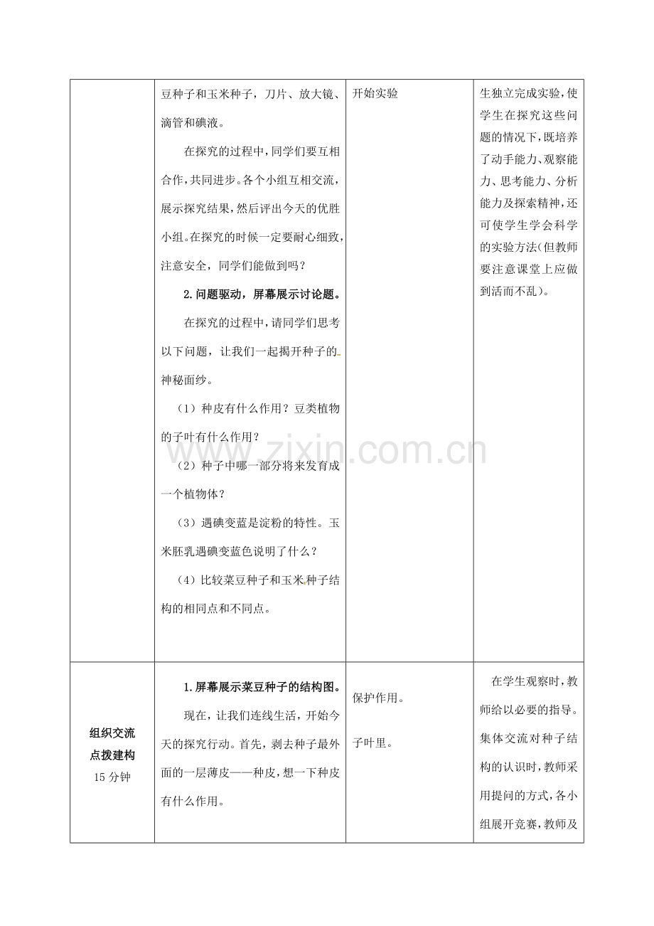 山东省枣庄市峄城区吴林街道中学八年级生物上册 4-1-3 果实和种子的形成（第二课时）教案 济南版.doc_第3页