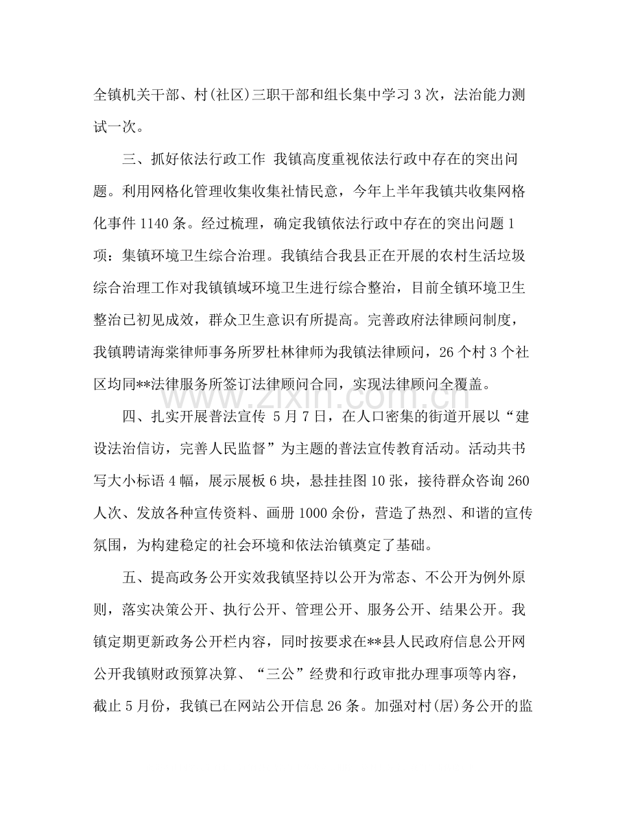 上半年镇依法治理工作总结.docx_第2页