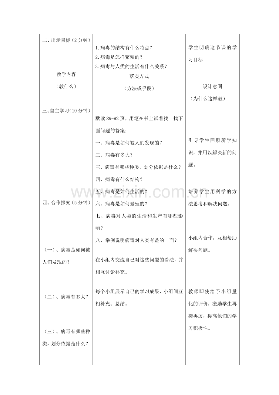 河北省石家庄市赞皇县第二中学八年级生物上册《5.5 病毒》教案 新人教版.doc_第2页