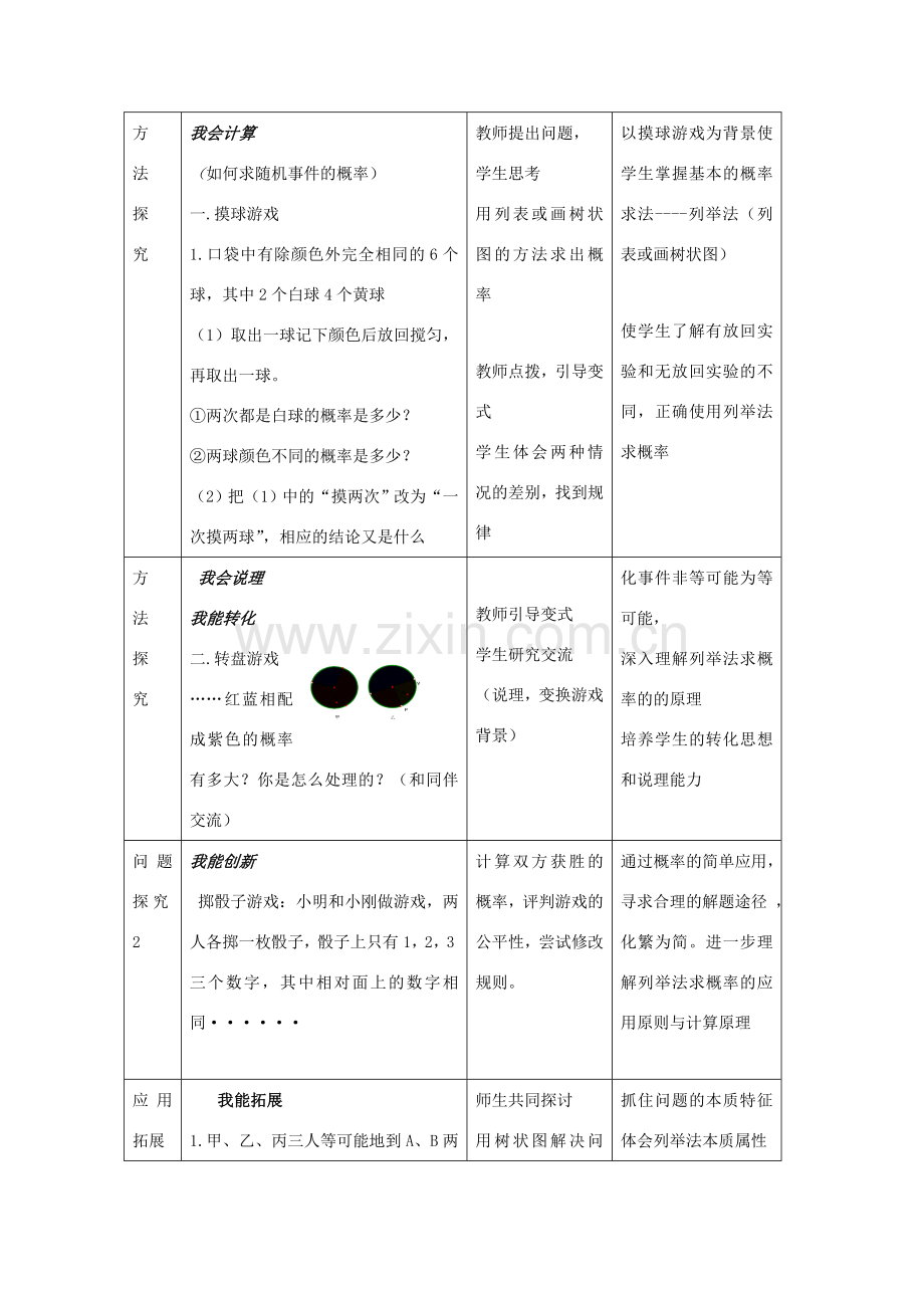 九年级数学下册：第二章简单事件的概率复习教案（浙教版）.doc_第3页