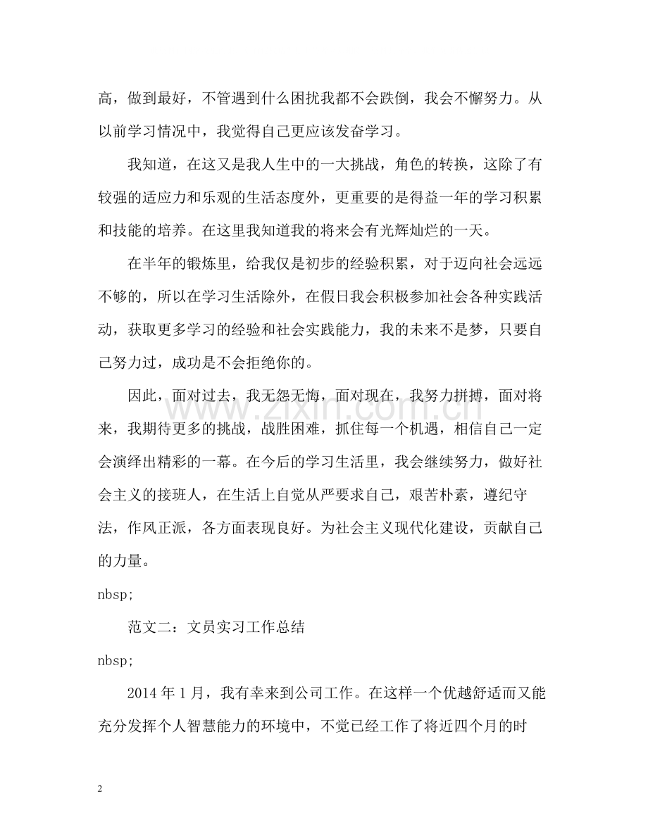 文员实习工作总结.docx_第2页