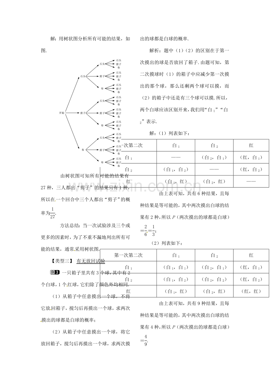 （贵州专用）秋九年级数学上册 3.1 第1课时 用树状图或表格求概率教案1 （新版）北师大版-（新版）北师大版初中九年级上册数学教案.doc_第2页