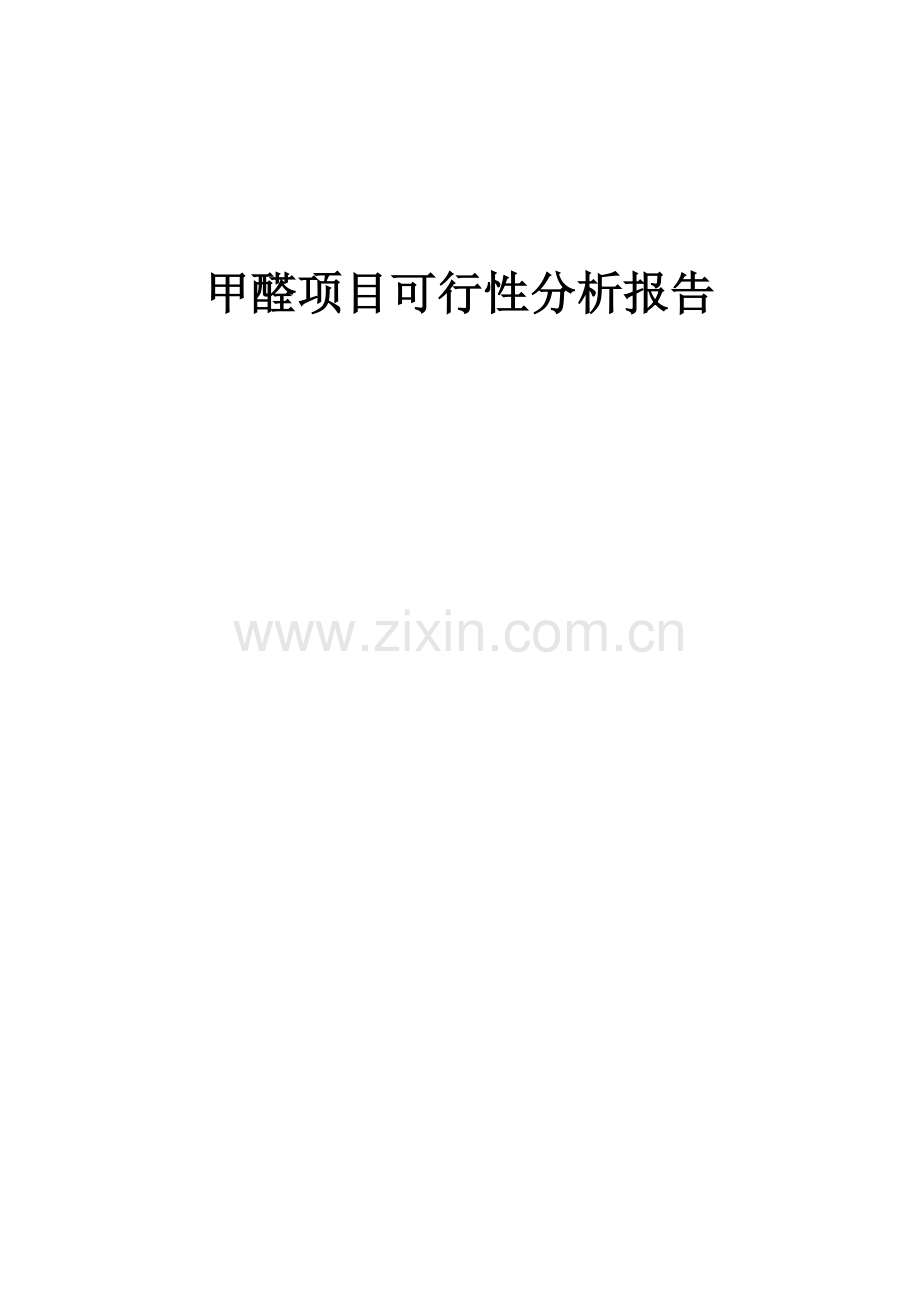 甲醛项目可行性分析报告.docx_第1页