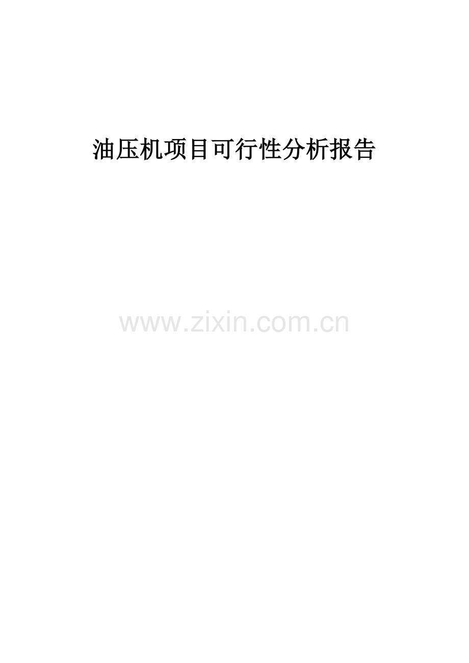 油压机项目可行性分析报告.docx_第1页