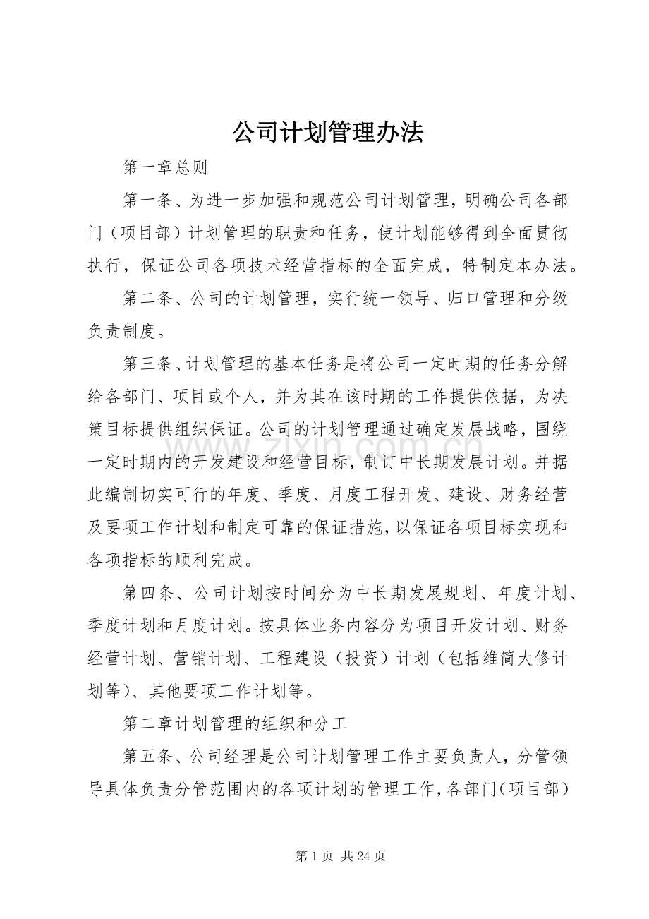 公司计划管理办法.docx_第1页