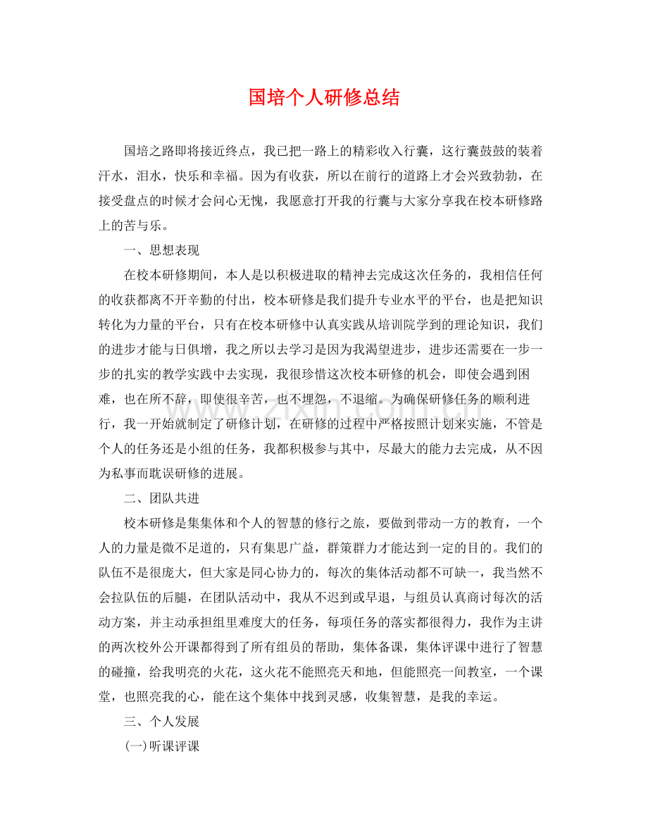 国培个人研修总结 .docx_第1页