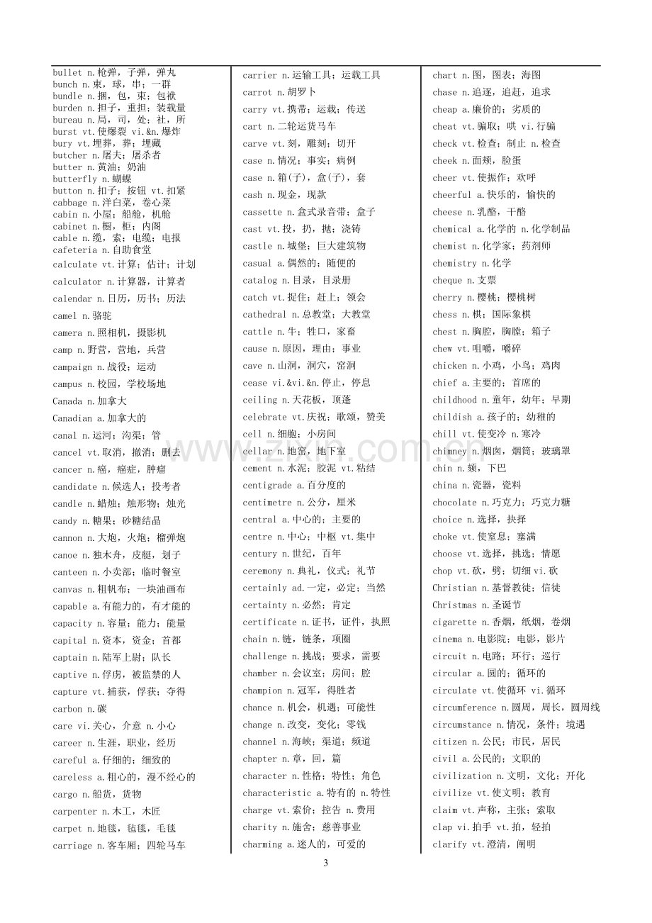 英语四级大纲词汇.doc_第3页