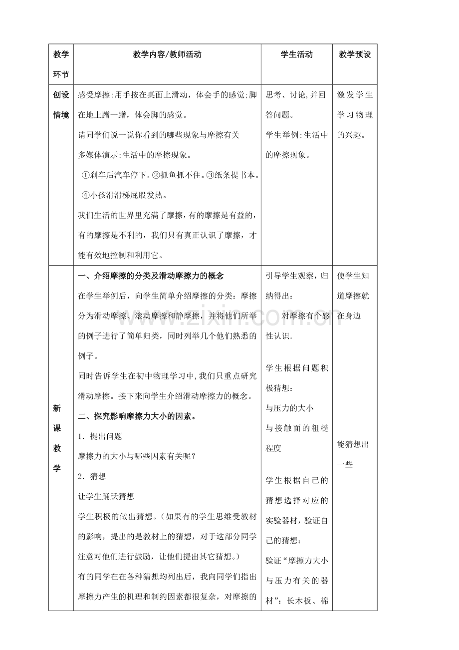 八年级物理全册《6.5 科学探究 摩擦力》教案 （新版）沪科版-（新版）沪科版初中八年级全册物理教案.doc_第2页