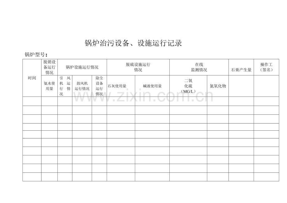 工业锅炉治污设备运行记录.doc_第2页