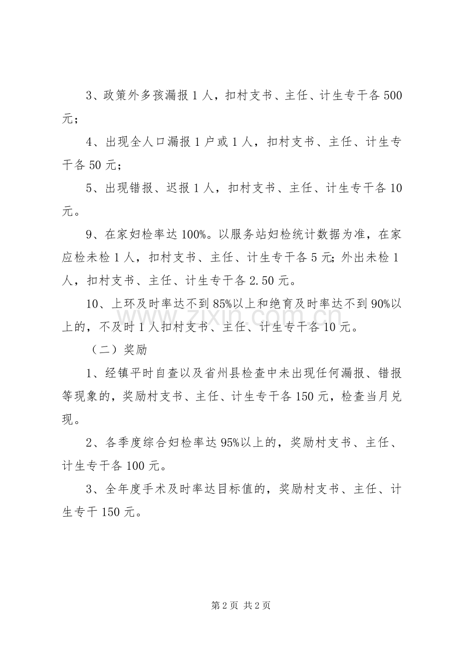 乡镇计划生育奖惩工作方案 .docx_第2页