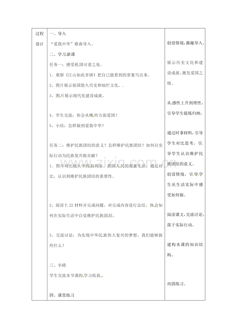 陕西省石泉县八年级道德与法治上册 第一单元 让爱驻我家 第2课 我们共有一个家 第2框 爱我中华教案 鲁人版六三制-鲁人版初中八年级上册政治教案.doc_第2页