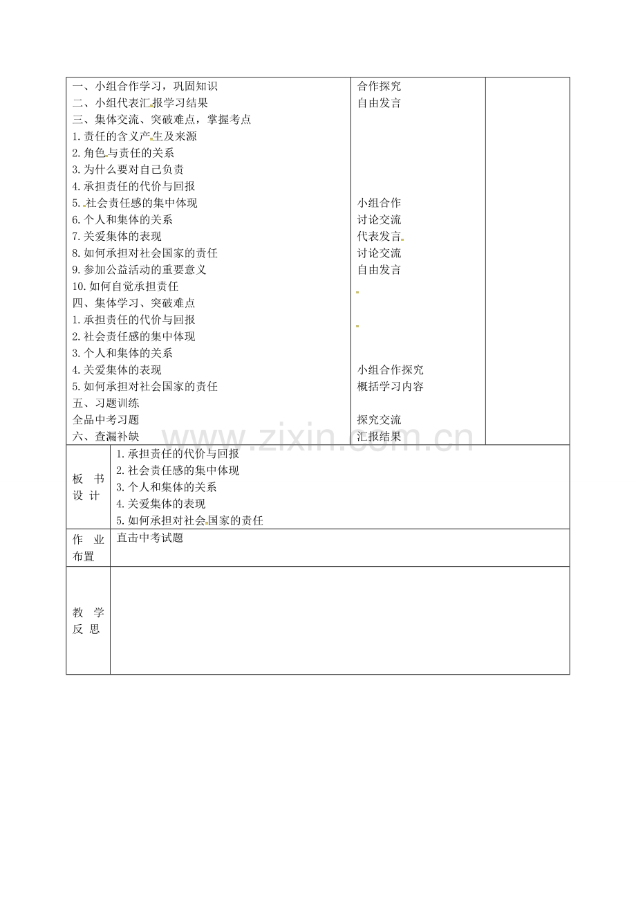 九年级政治全册 第一单元《承担责任、服务社会》复习教案 新人教版-新人教版初中九年级全册政治教案.doc_第2页