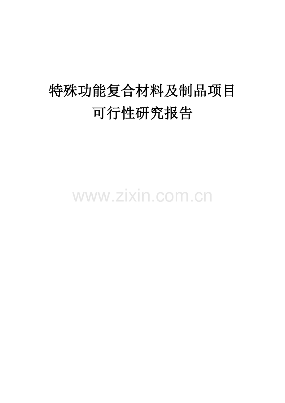 特殊功能复合材料及制品项目可行性研究报告.docx_第1页