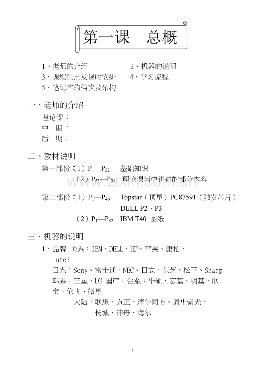 深蓝笔记本维修初级（USP）笔记本维修包.doc_第1页