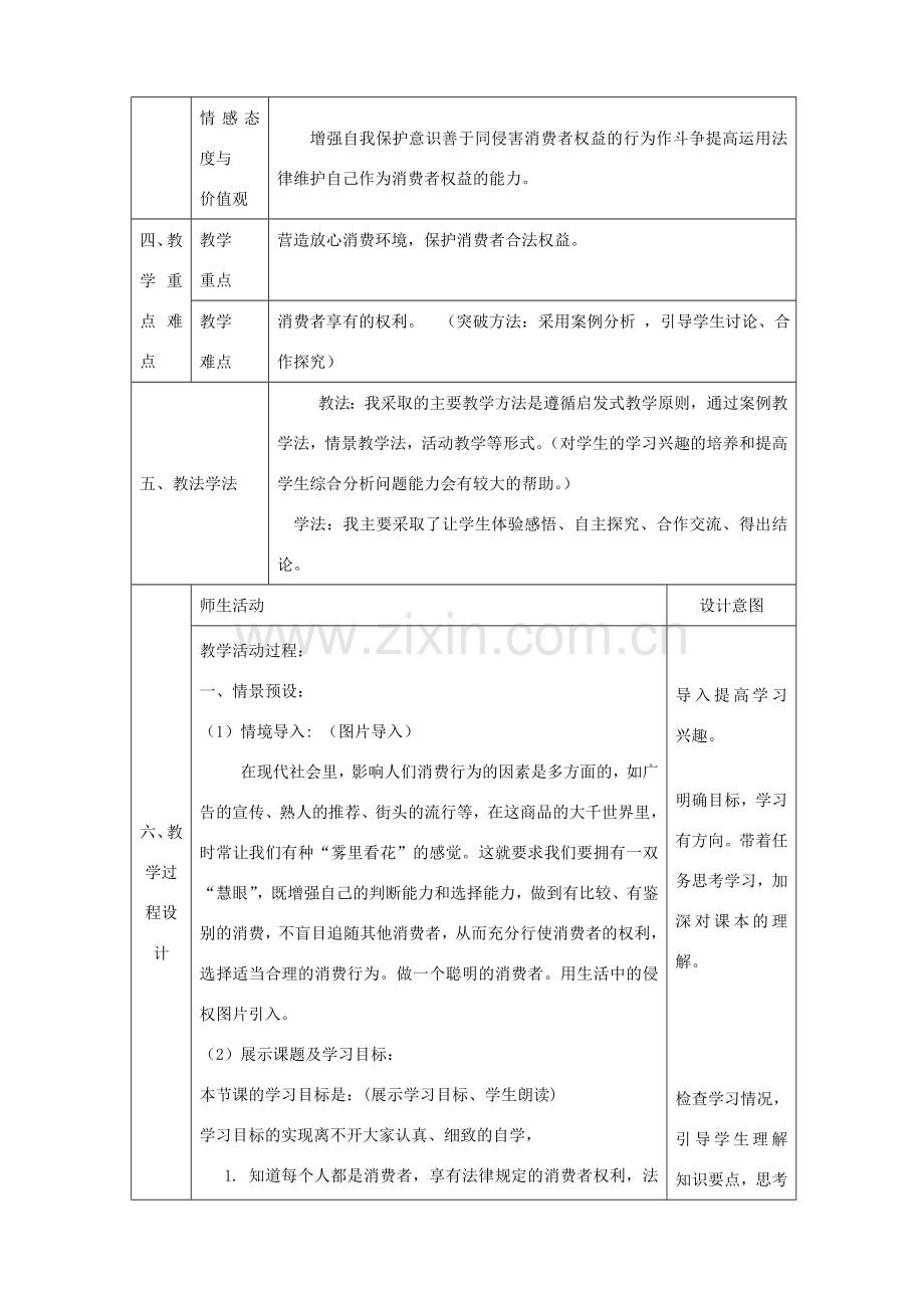 八年级政治上册 第四单元 我们依法享有人身权、财产 第九课 依法享有财产权、消费者权 第3框《做个聪明的消费者教学设计 鲁教版-鲁教版初中八年级上册政治教案.doc_第2页