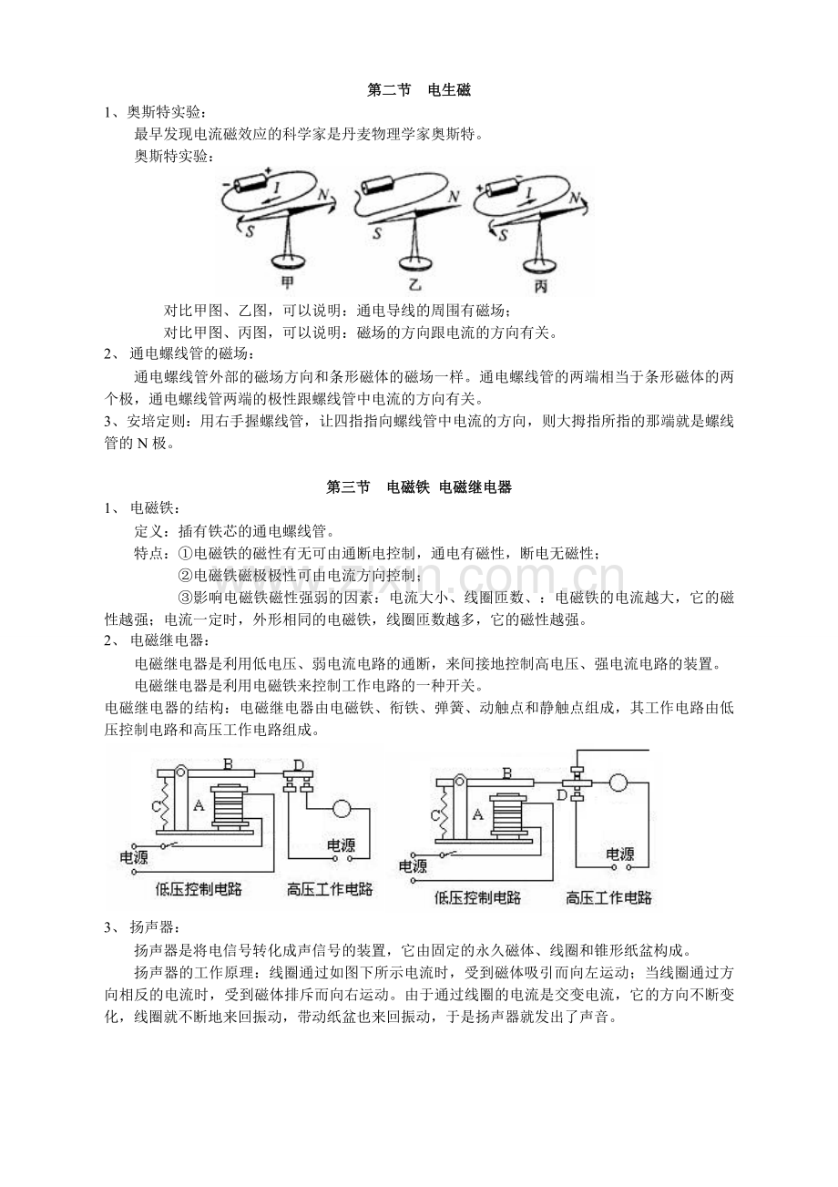 人教版九年级物理《第二十章-电与磁》知识点汇总.doc_第2页