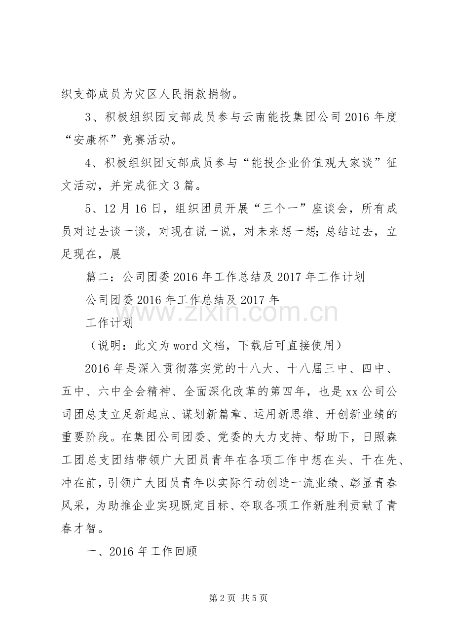 篇一：公司团支部XX年度工作总结及XX年度工作计划.docx_第2页