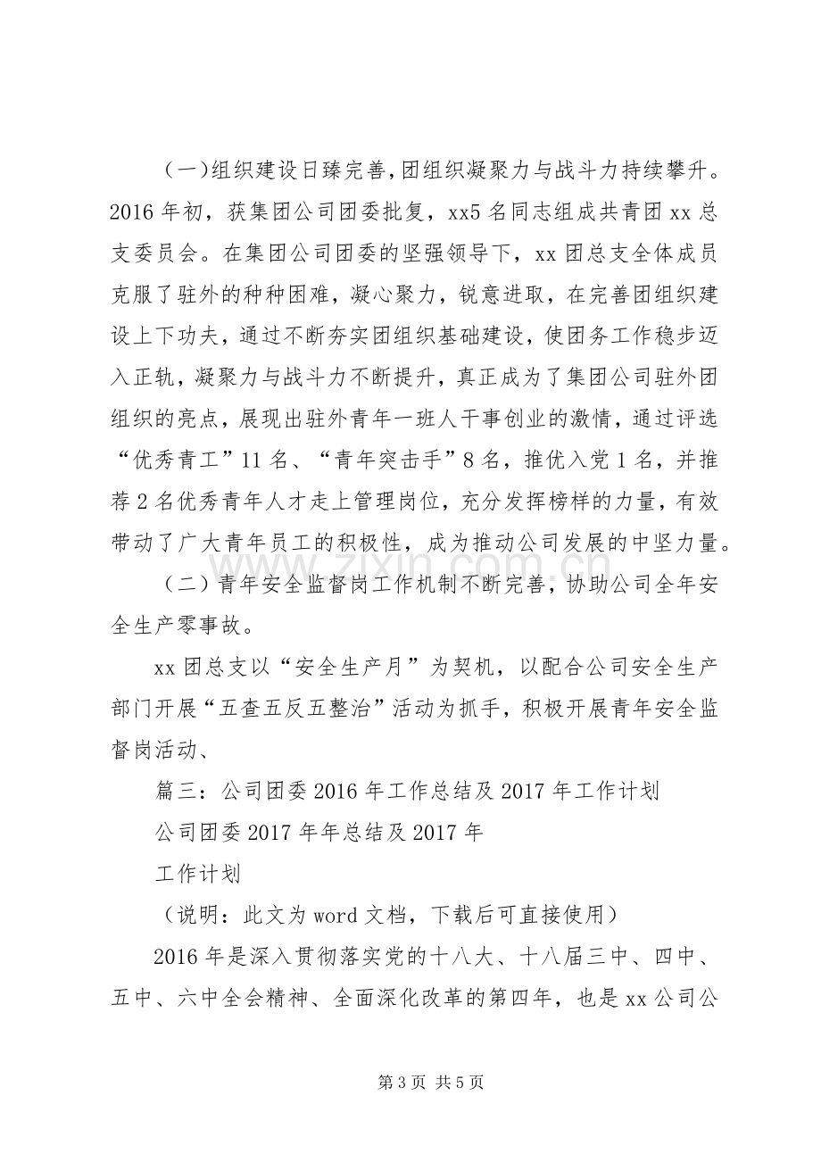 篇一：公司团支部XX年度工作总结及XX年度工作计划.docx_第3页