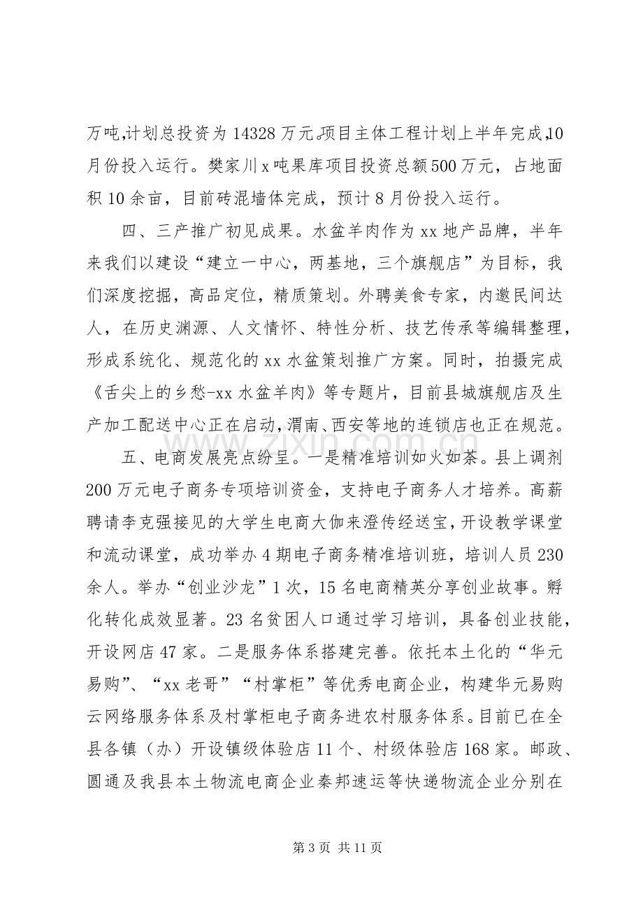 商务局XX年上半年工作总结下半年工作计划.docx_第3页