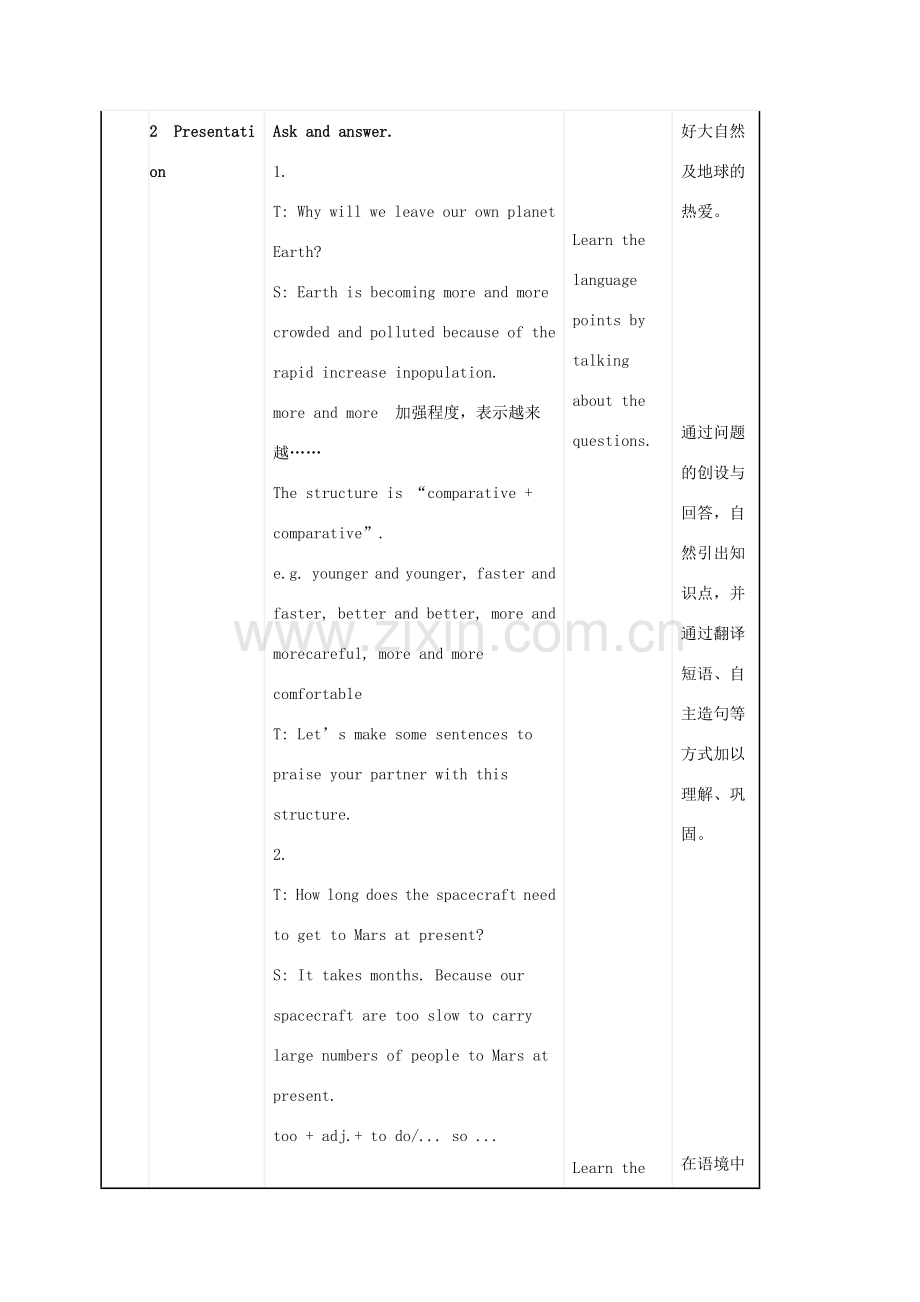 九年级英语下册 Unit 4 Life on Mars Reading II教学设计 （新版）牛津版-（新版）牛津版初中九年级下册英语教案.doc_第2页